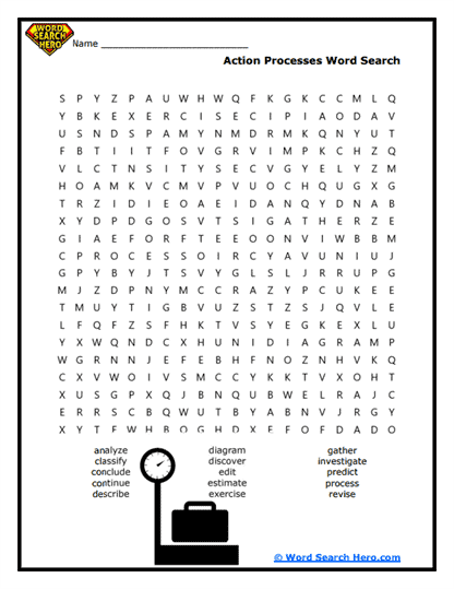 Action Adventure Word Search