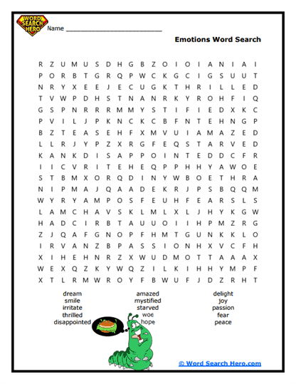 Emotion Explorer Word Search