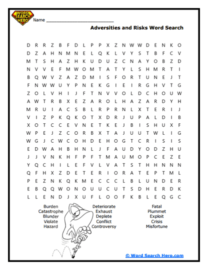 Risk Raider Word Search