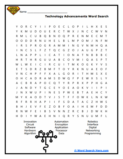 Tech Trail Word Search