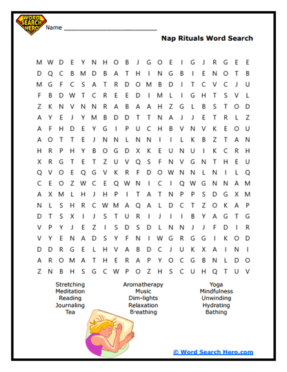 Bedtime Rituals Word Search