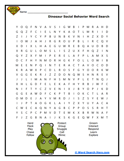 Social Dinos Word Search