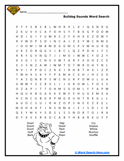 Bulldog Sounds Word Search