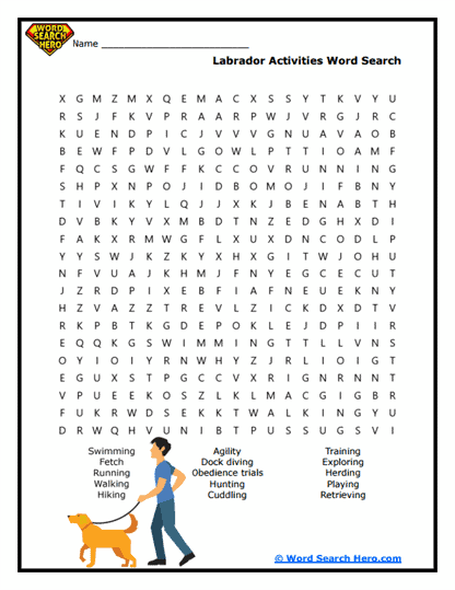 Active Pups Word Search