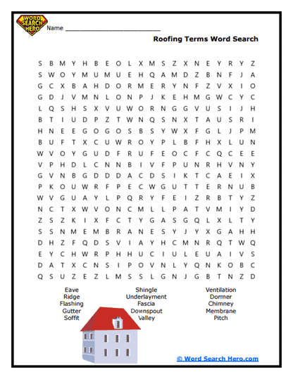 Roof Ready Word Search