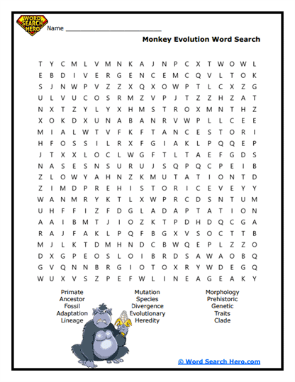 Giggle Changes Word Search