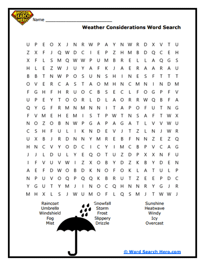 Weather Wise Word Search