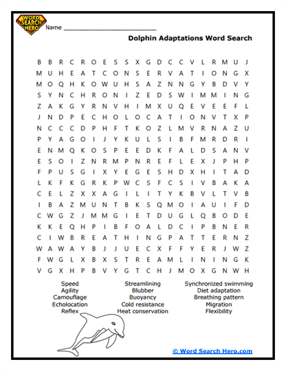 Coral Cruiser Adaptations Word Search