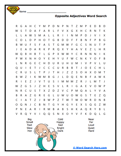 Opposites Attract Word Search