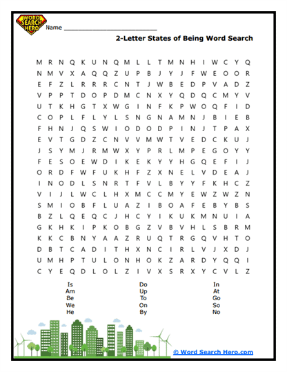 State of Being Search Word Search