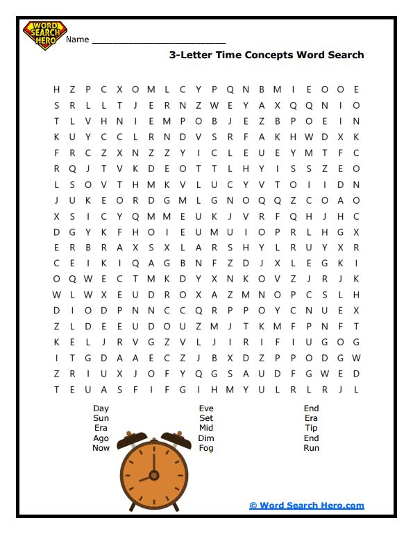 Time Tracker Word Search