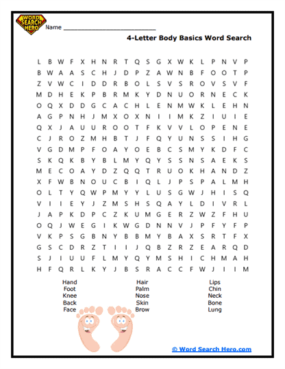 Body Basics Word Search