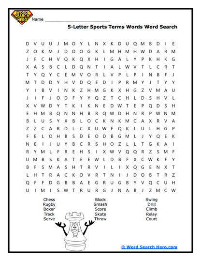 Sports Spotlight Word Search