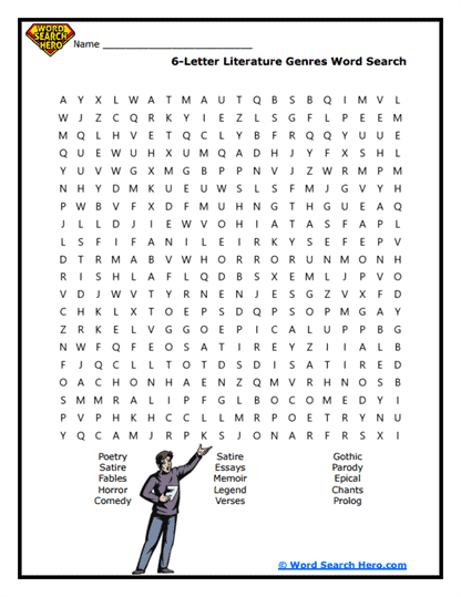 Genre Explorer Word Search