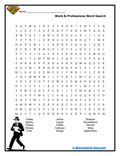 Work Words Word Search