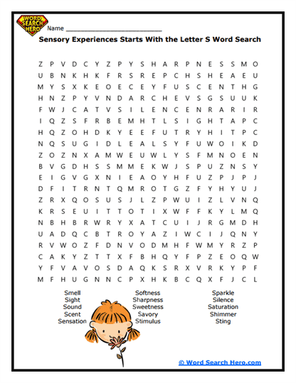 Sensory Search Word Search