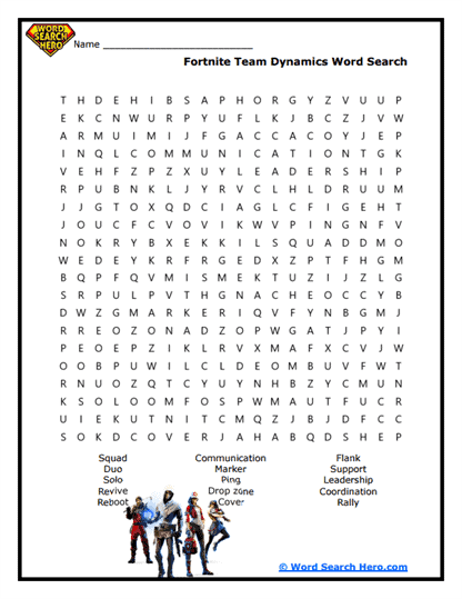 Fortnite Word Searches