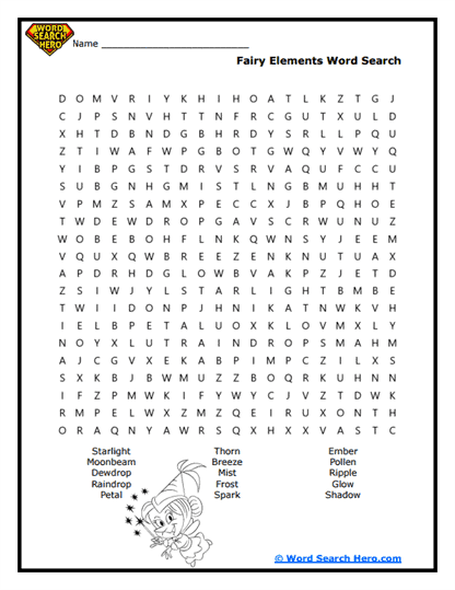 Elemental Magic Word Search