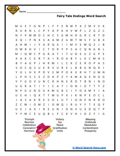 Fairy Tale Endings Word Search