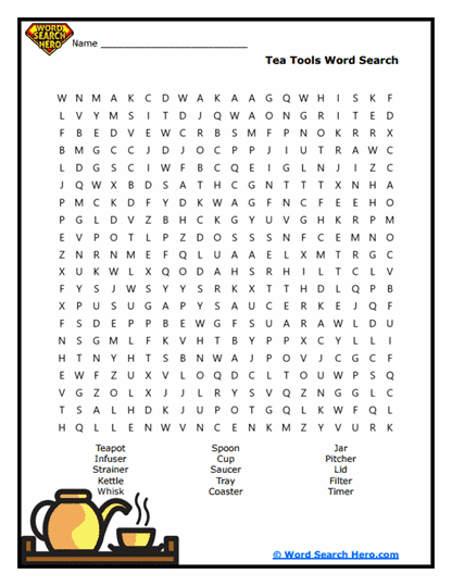 Tea Essentials Word Search