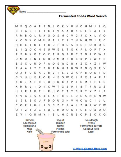 Fermented Feast Word Search