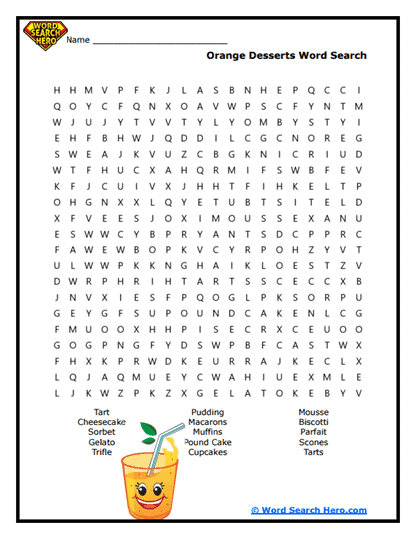 Sweet Citrus Word Search