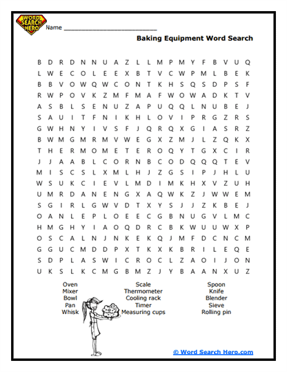 Kitchen Essentials Word Search