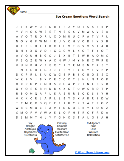 Emotion Expedition Word Search