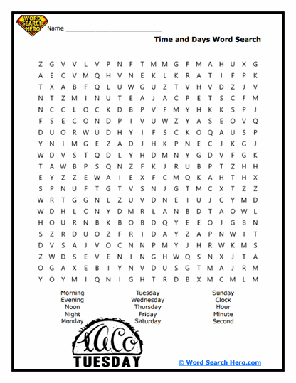 Time Trackers Word Search