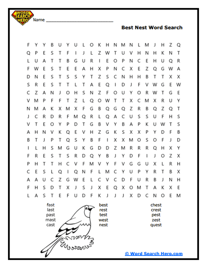 Nest Words Word Search