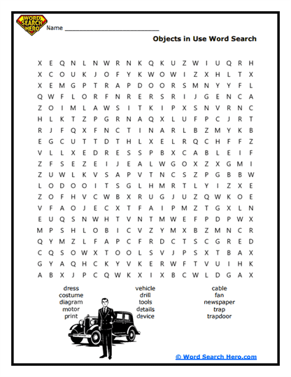 Useful Tools Word Search