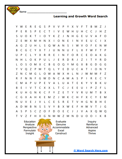 Growth Guide Word Search