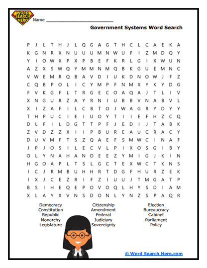 Government Grid Word Search