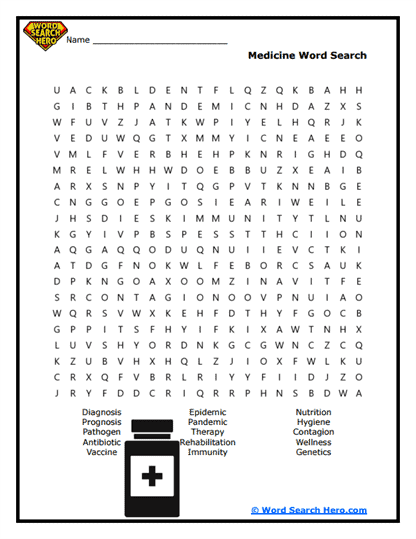 Medical Minds Word Search