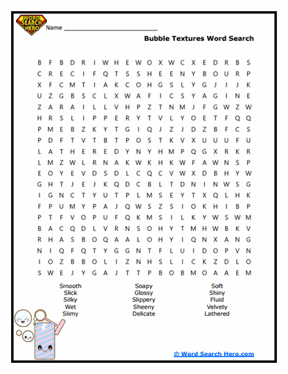 Bubble Textures Word Search