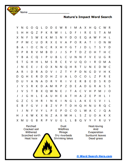 Nature's Toll Word Search