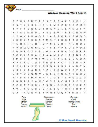 Window Wonders Word Search