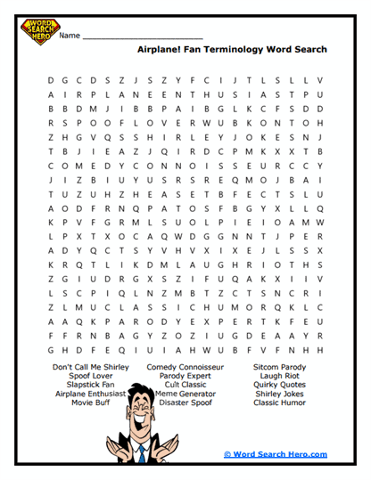 Slapstick Comedy Movie Word Searches