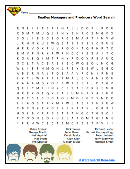 The Beatles Word Searches