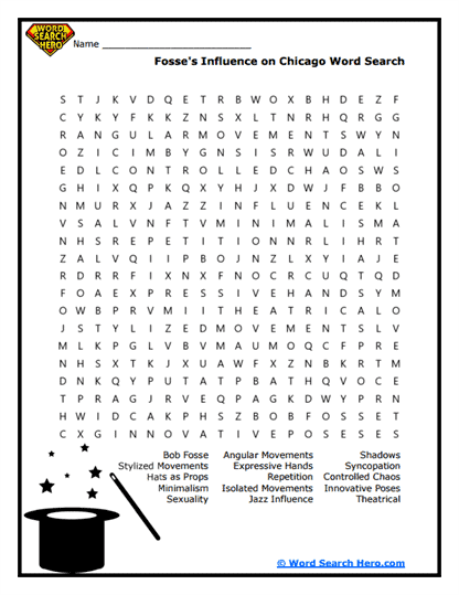 Fosse Flair Word Search