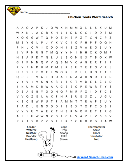 Clucking Behavior Word Search