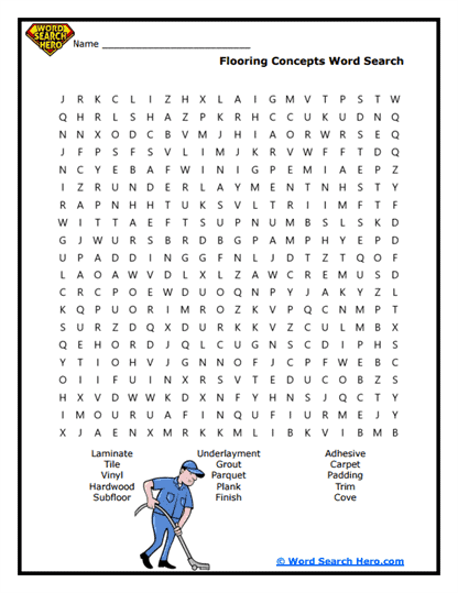 Floor Plans Word Search