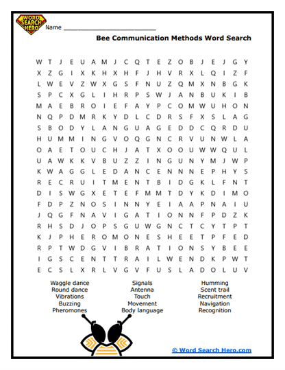 Bee Talk Word Search