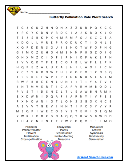 Butterfly Word Searches