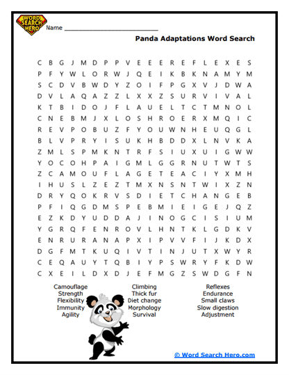 Survival Skills Word Search