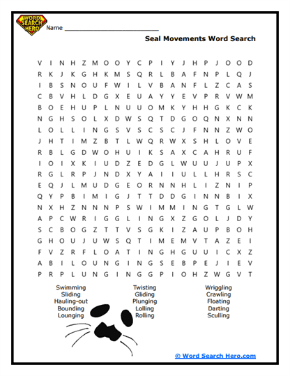 Sea Sausage Moves Word Search