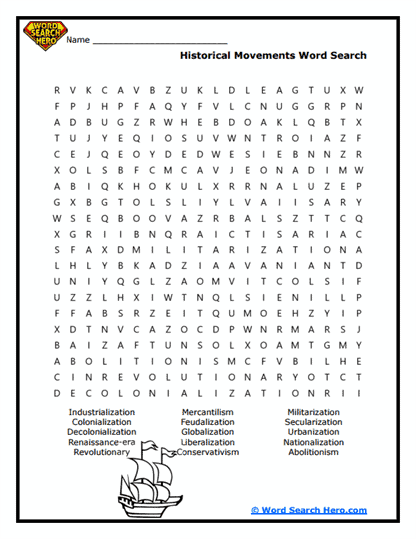 Historical Revolutions Word Search