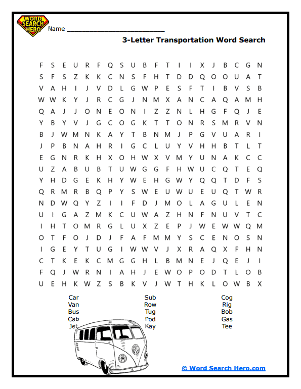 Travel Terms Word Search