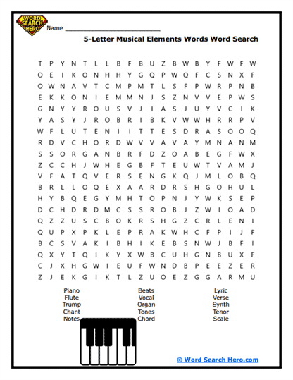 Musical Melodies Word Search