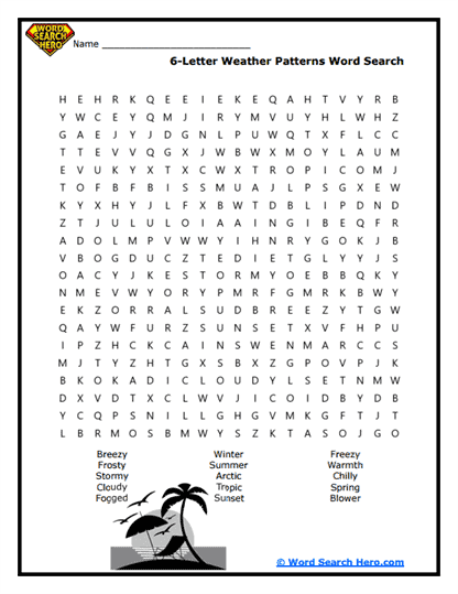 Weather Watcher Word Search